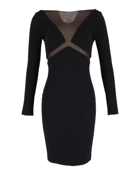 Emilio Pucci Mesh Cut-Out Dress in Black Cotton