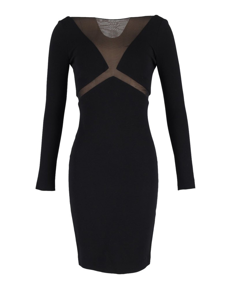 Emilio Pucci Mesh Cut-Out Dress in Black Cotton