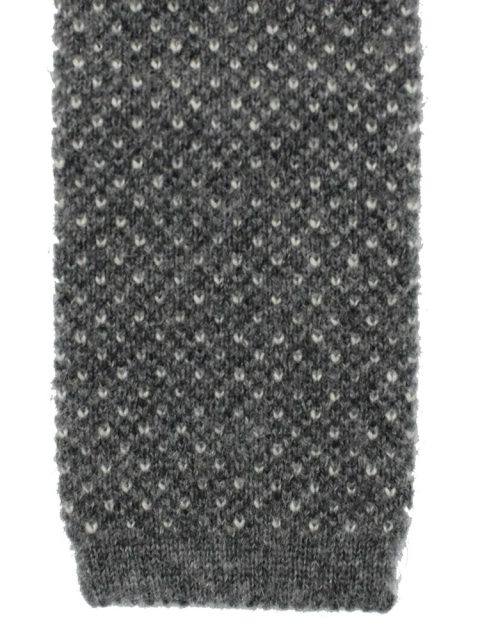Brunello Cucinelli Square End 100% Cashmere Knitted Grey Men’s Tie