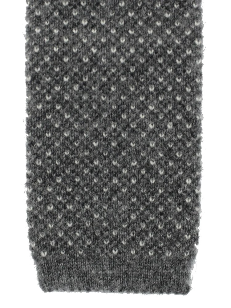 Brunello Cucinelli Square End 100% Cashmere Knitted Grey Men’s Tie