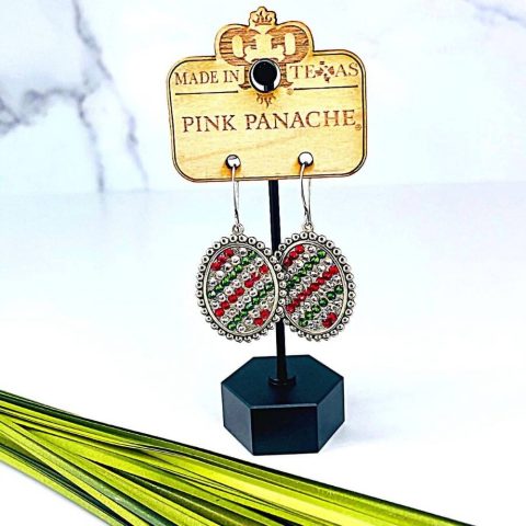 Women’s Crystal Earrings In Red/white/green