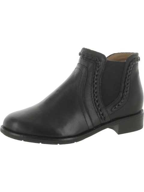 Nika Womens Leather Western Ankle Boots