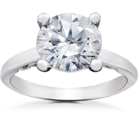 2 ct Lab Created Certified Diamond Gabriella Engagement Ring 14k White Gold
