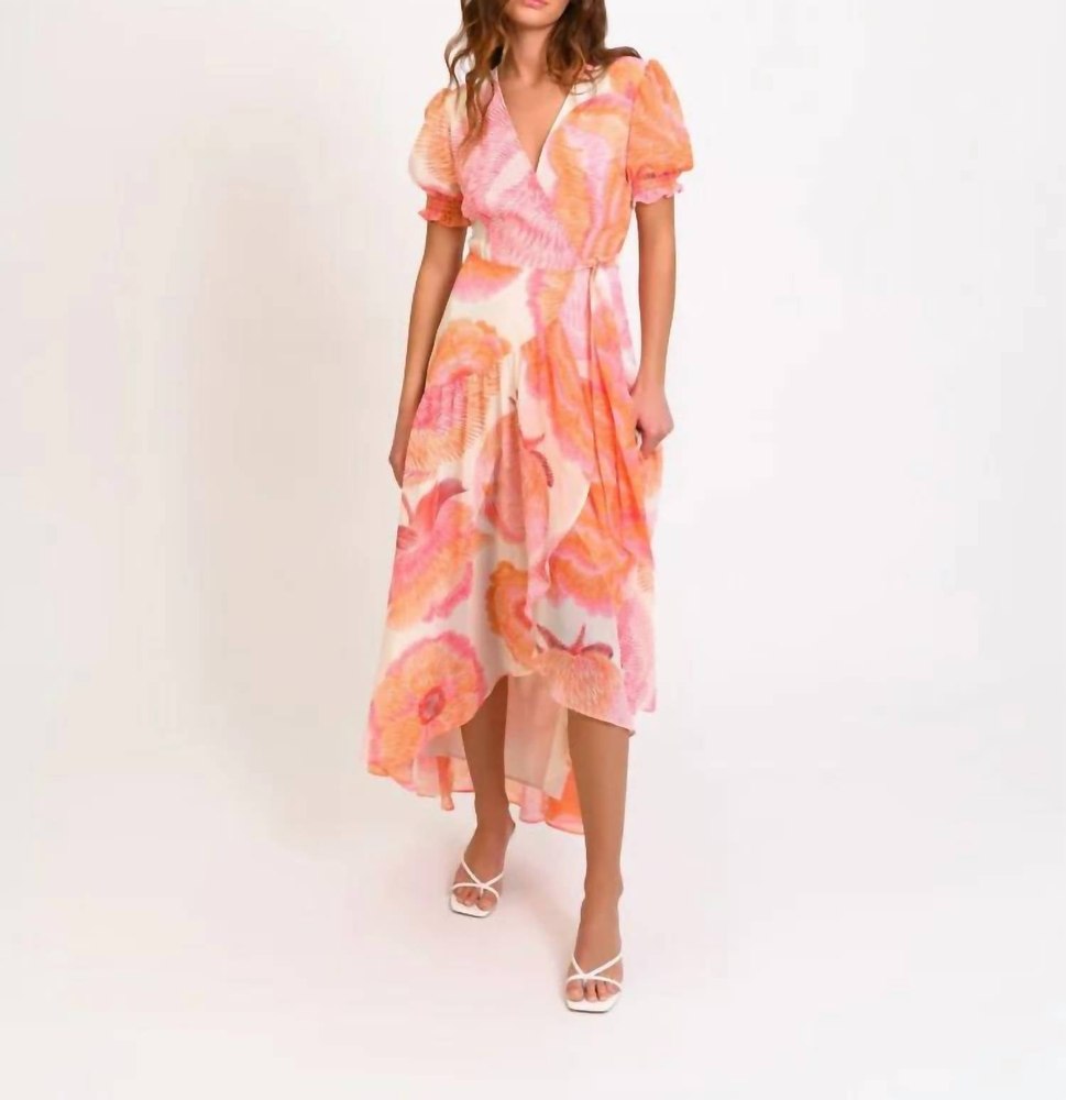 Biscayne Dress In Coral Multi