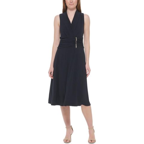 Gathered Cocktail Fit & Flare Dress