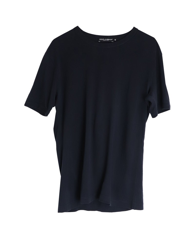 Dolce & Gabbana Crewneck T-shirt in Navy Blue Cotton