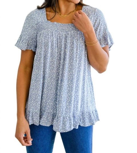 Sweet Takeaway Top In Pastel Blue
