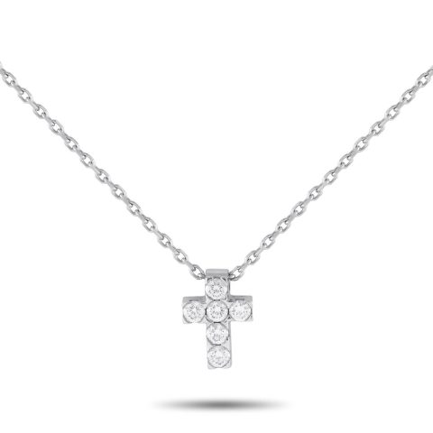 Van Cleef & Arpels Van Cleef & Arpels 18K White Gold Diamond Cross Necklace VC10-051524