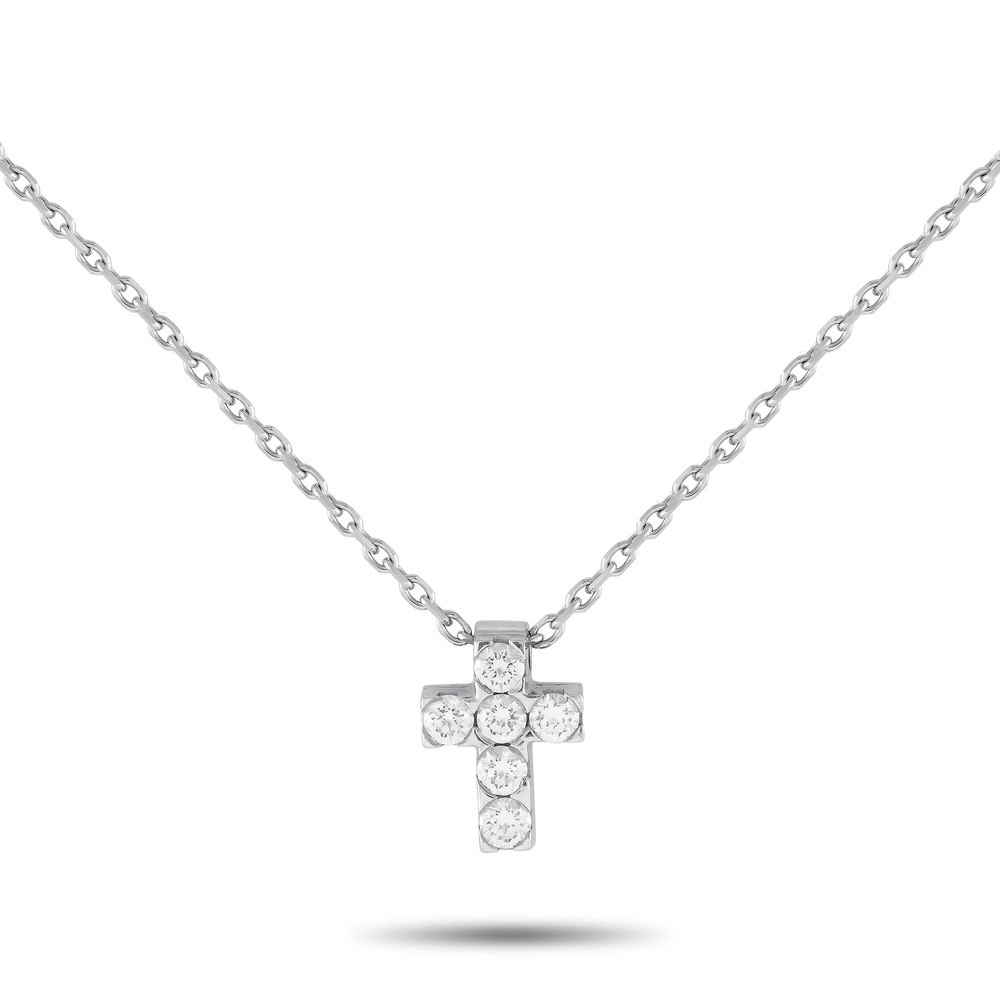 Van Cleef & Arpels Van Cleef & Arpels 18K White Gold Diamond Cross Necklace VC10-051524