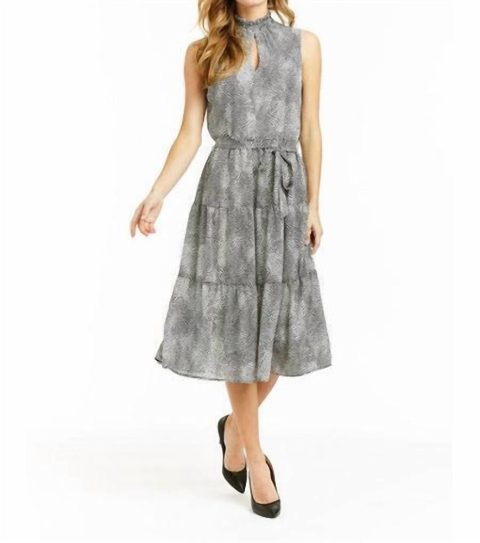 Tiger Crepe Samantha Dress In Black