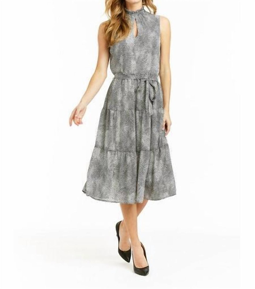 Tiger Crepe Samantha Dress In Black