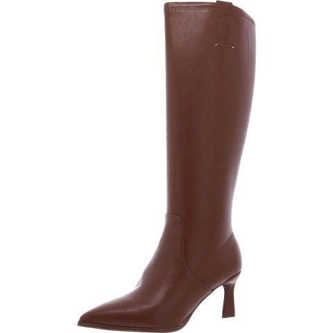 Daytona Faux Leather Heels Knee-High Boots