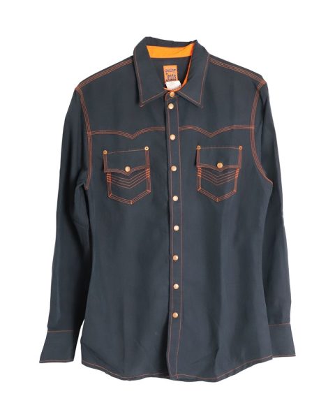 Jean Paul Gaultier Long Sleeve Button-Down Shirt in Black Polynosic