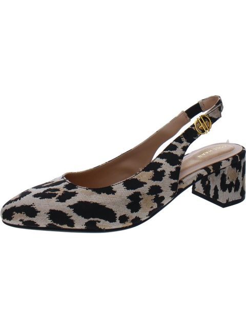Womens Slip On Pointed Toe Slingback Heels