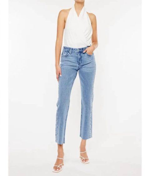 Evelyn Mid Rise Jeans In Blue