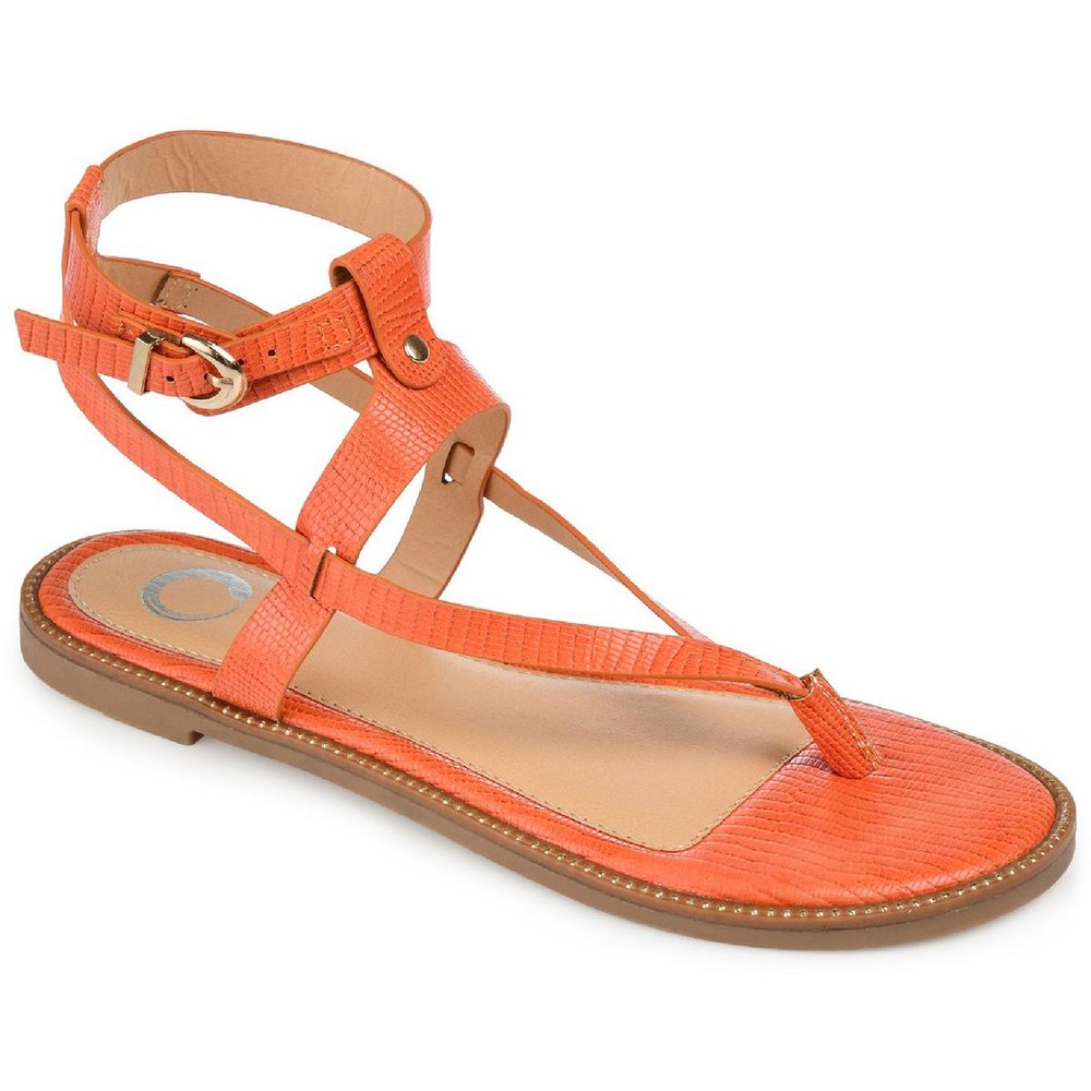 Tangie Faux Leather Buckle Slingback Sandals