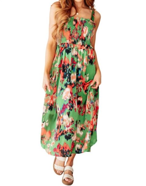 A Little While Longer Dress In Green