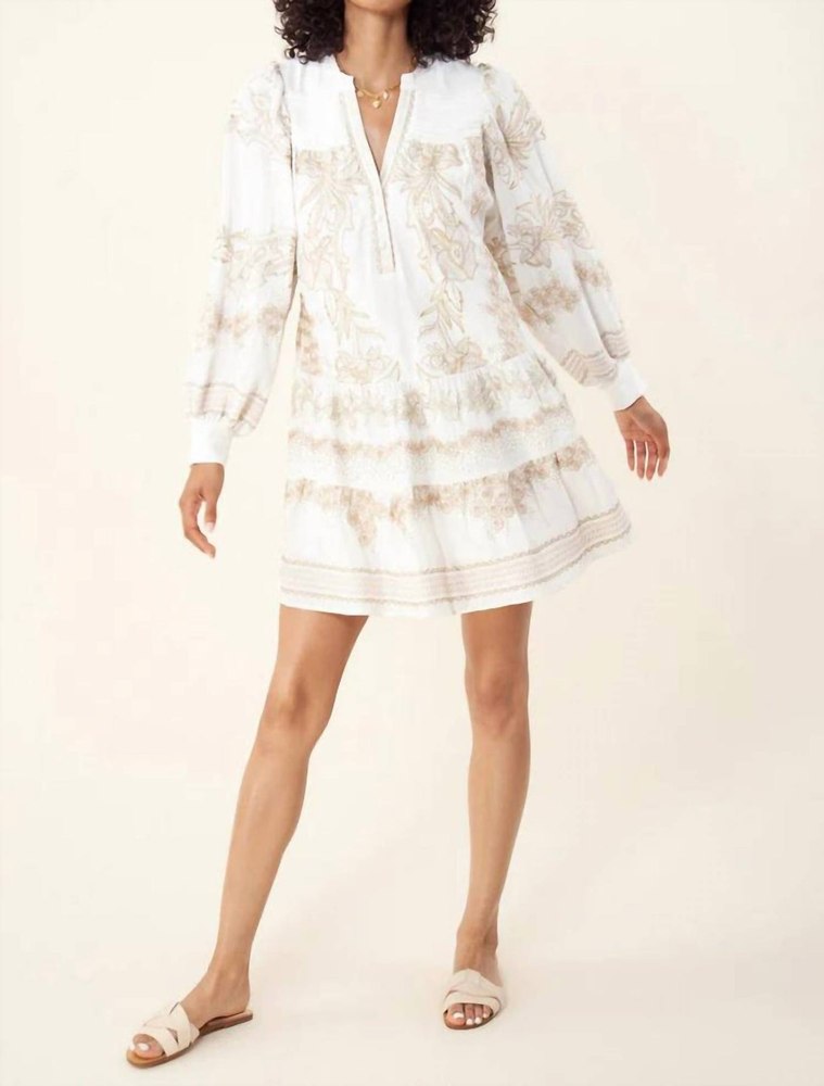 Jana Embroidered Dress In Gold