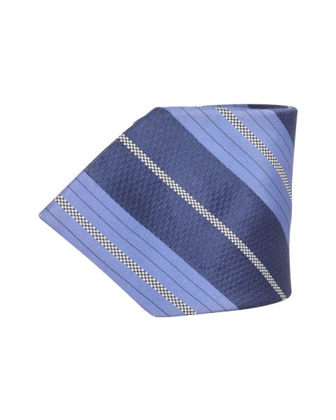 Nina Ricci Striped Tie in Blue Silk