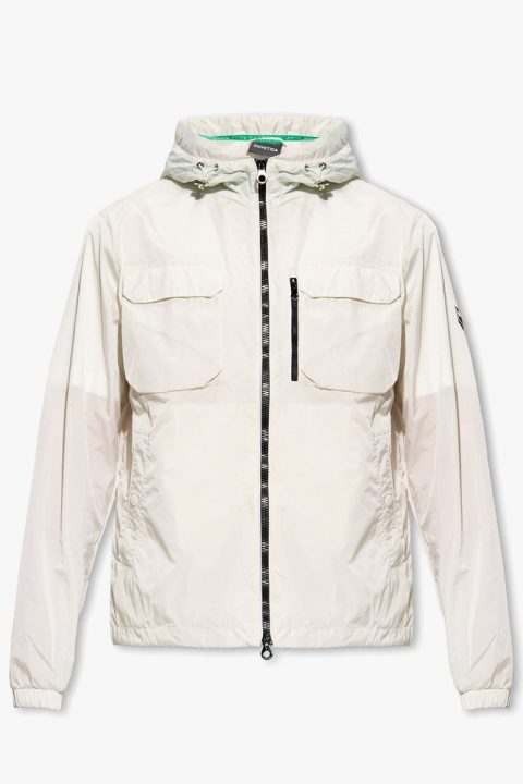 Duvetica New Mens Hooded White Windbreaker Zip Up Jacket