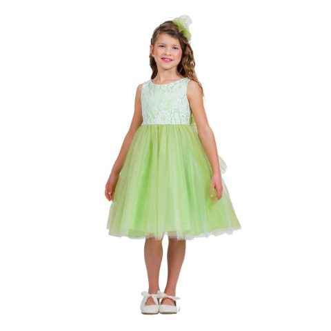 Little Girls Green Lace Tulle Sleeveless Easter Dress 2-6