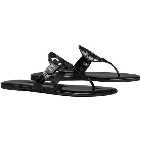 Miller Soft Leather Memory Foam Slide Thong Sandals