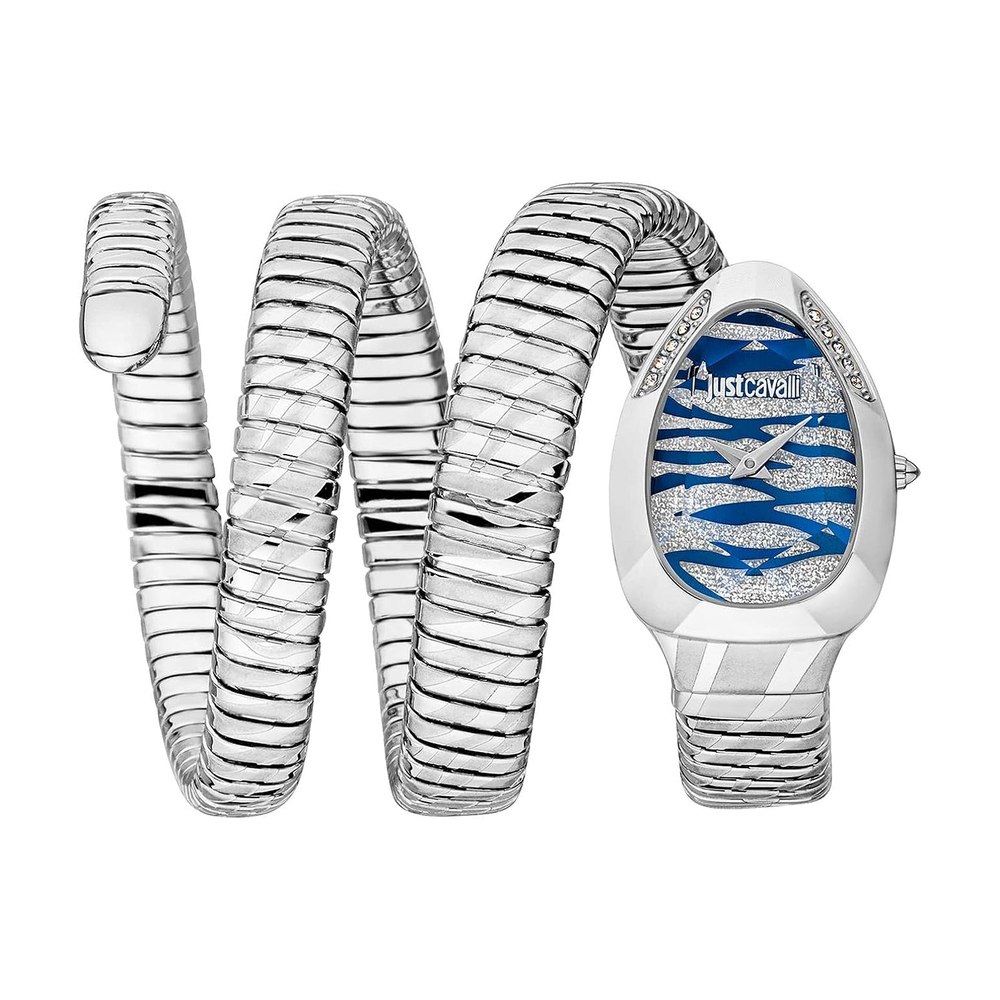 Just Cavalli Women’s Signature Snake Blue Dial Watch