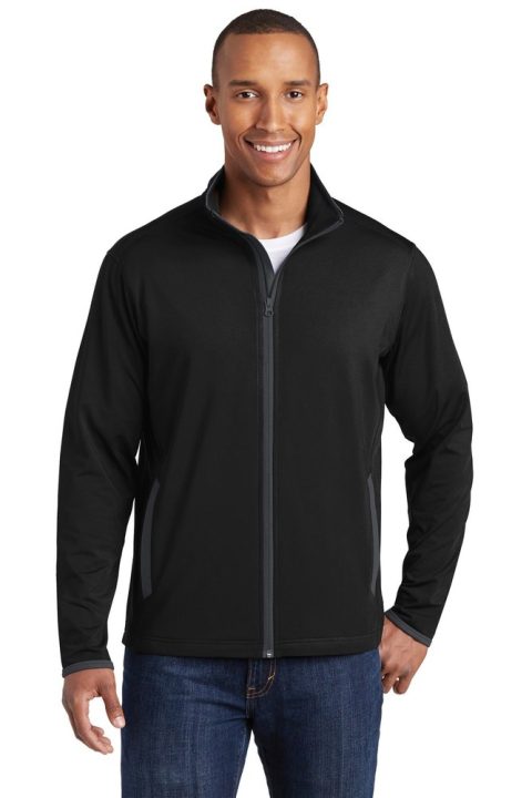 Sport-Tek Men’s Sport-Wick Stretch Contrast Full-Zip Jacket