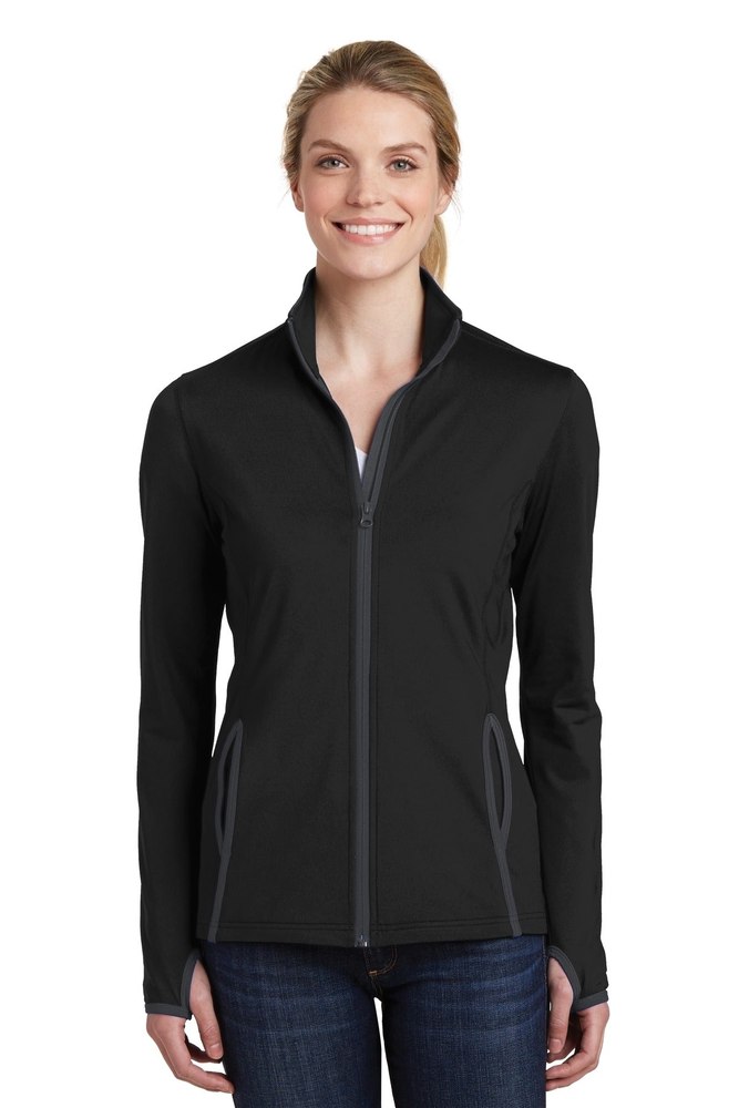 Sport-Tek Women’s Sport-Wick Stretch Contrast Full-Zip Jacket