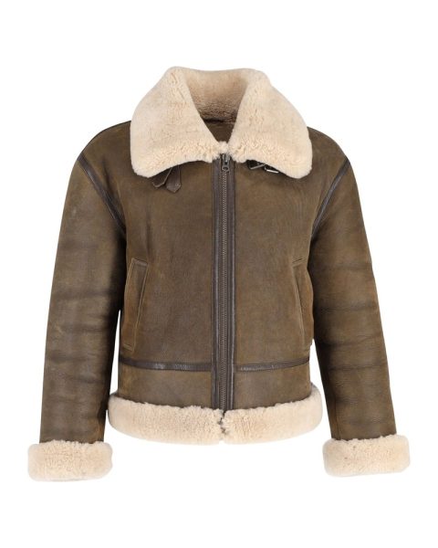 Nili Lotan Denzel Shearling Jacket in Brown Leather