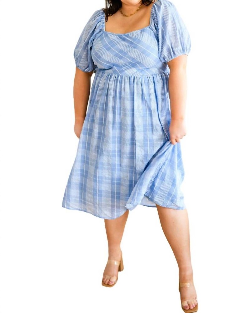 Top Of The Class Dress In Blue Plaid