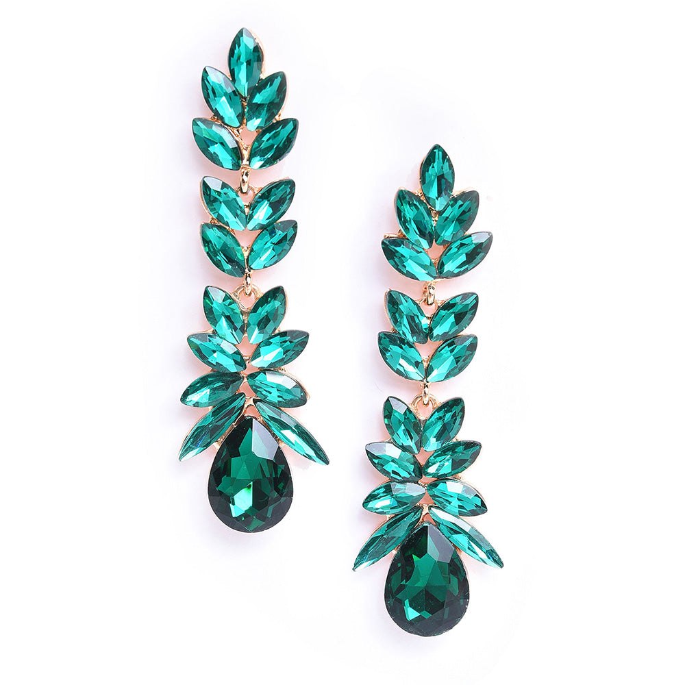 SOHI Women Green Drop Earrings