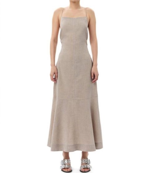 Alfalfa Suiting Long Dress In Grey Light Melange