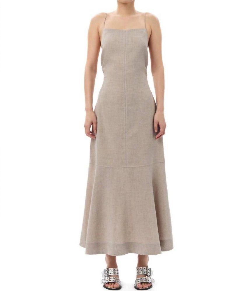 Alfalfa Suiting Long Dress In Grey Light Melange
