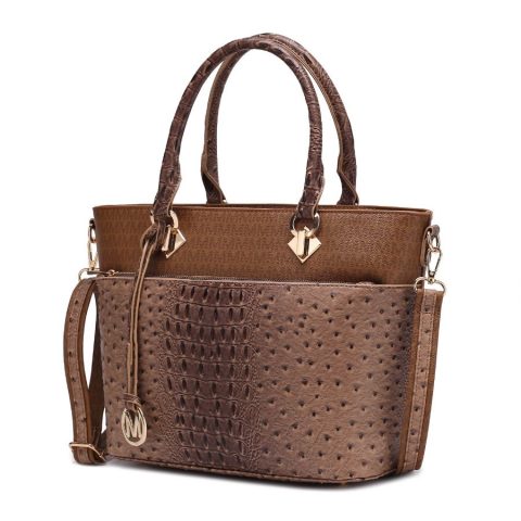 Grace Signature and Croc Embossed Tote Handbag