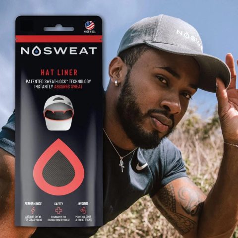 NoSweat Hat Liners – Patented SweatLock™ Sweat Liner For All Hat Types – Single