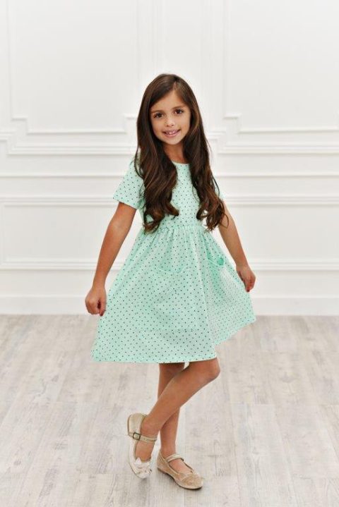 Polka Dot Mint Twirl Dress