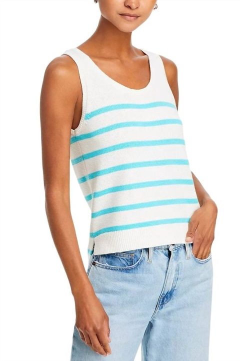 Gio Top In White/aqua
