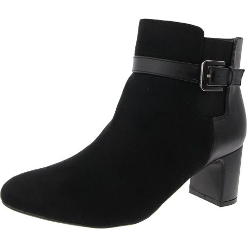 Truly Belted Faux Suede Ankle Boots