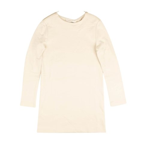 Beige Cotton Sweatshirt Dress