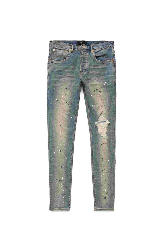 Mid Rise Destroy Paint Jeans