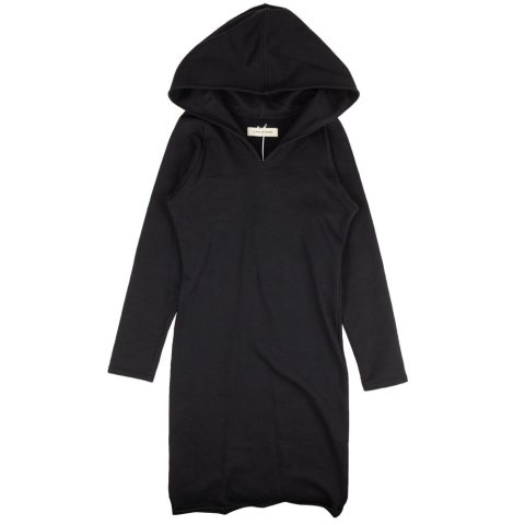 Navy Blue Hooded Sweatshirt Dress
