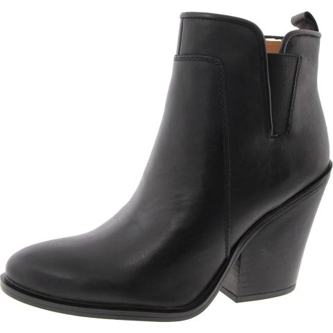 L-Gamble Block Heel Leather Booties