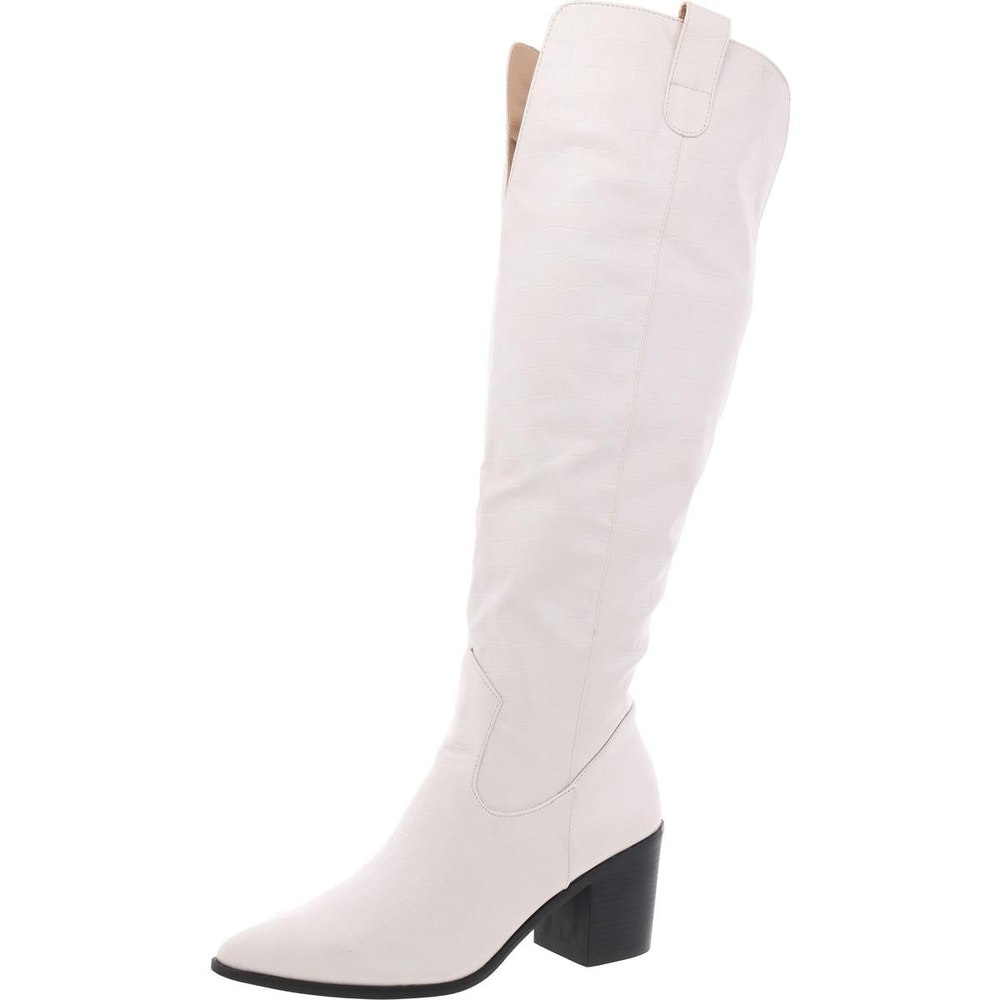 Block Heel Knee-High Boots