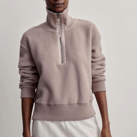 Roselle Half Fleece Jacket In Sphinx