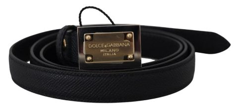 Dolce & Gabbana Calf Leather Metal Square Buckle Women’s Belt 7732443578428