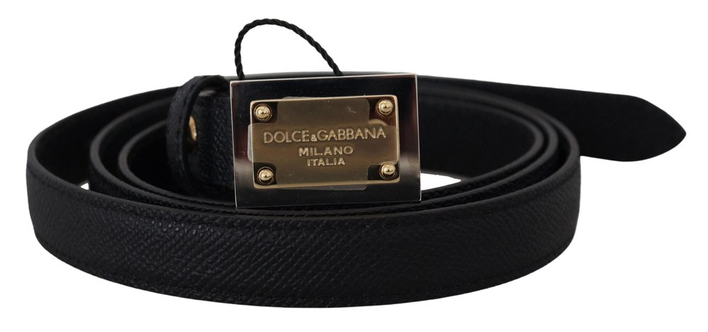 Dolce & Gabbana Calf Leather Metal Square Buckle Women’s Belt 7732443578428