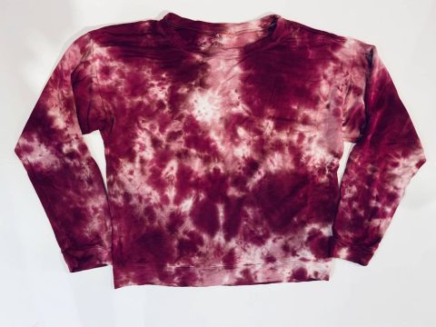 Kid’s Tie Dye Sweatshirt In Burgundy