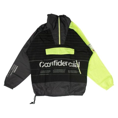 Confidential Panel Windbreaker Jacket – Black