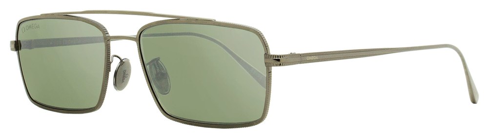 Omega Men’s Rectangular Sunglasses OM0028H 08Q Gunmetal 56mm
